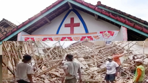 Akibat Cuaca Buruk, Rumah Ibadah di Desa Budidaya Roboh