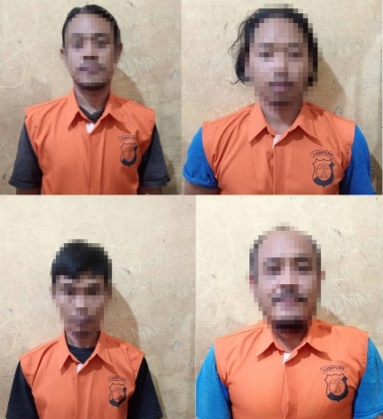 Polsek Jati Agung Tangkap Empat Pelaku Pencurian Dan Pemberatan