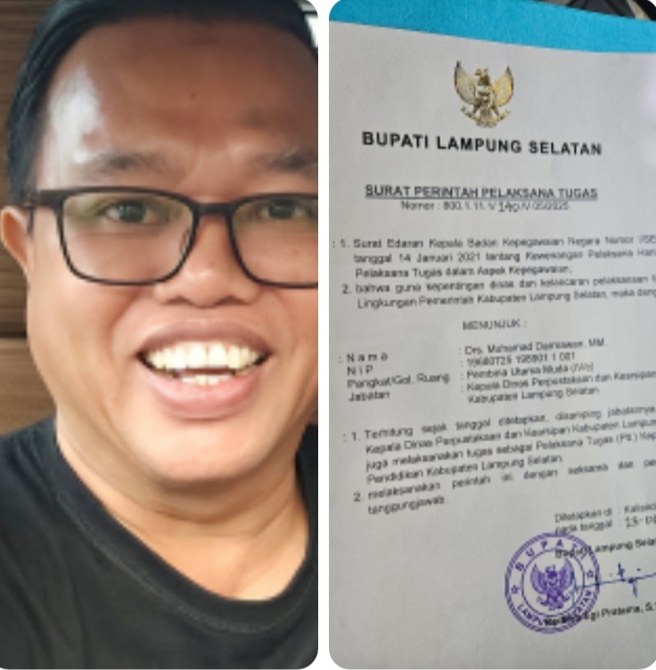 Bupati Egi Dikabarkan Tunjuk Darmawan PLT Kadis Pendidikan Lampung Selatan