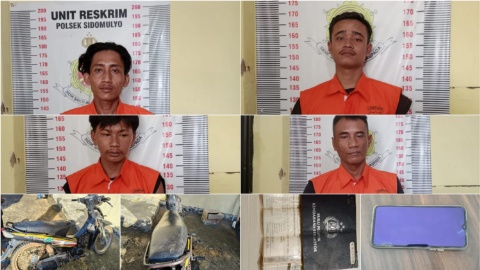 Polsek Sidomulyo Ringkus 4 Pelaku Curanmor, Dua Dikenakan Pasal 480 dan 363 KUHP