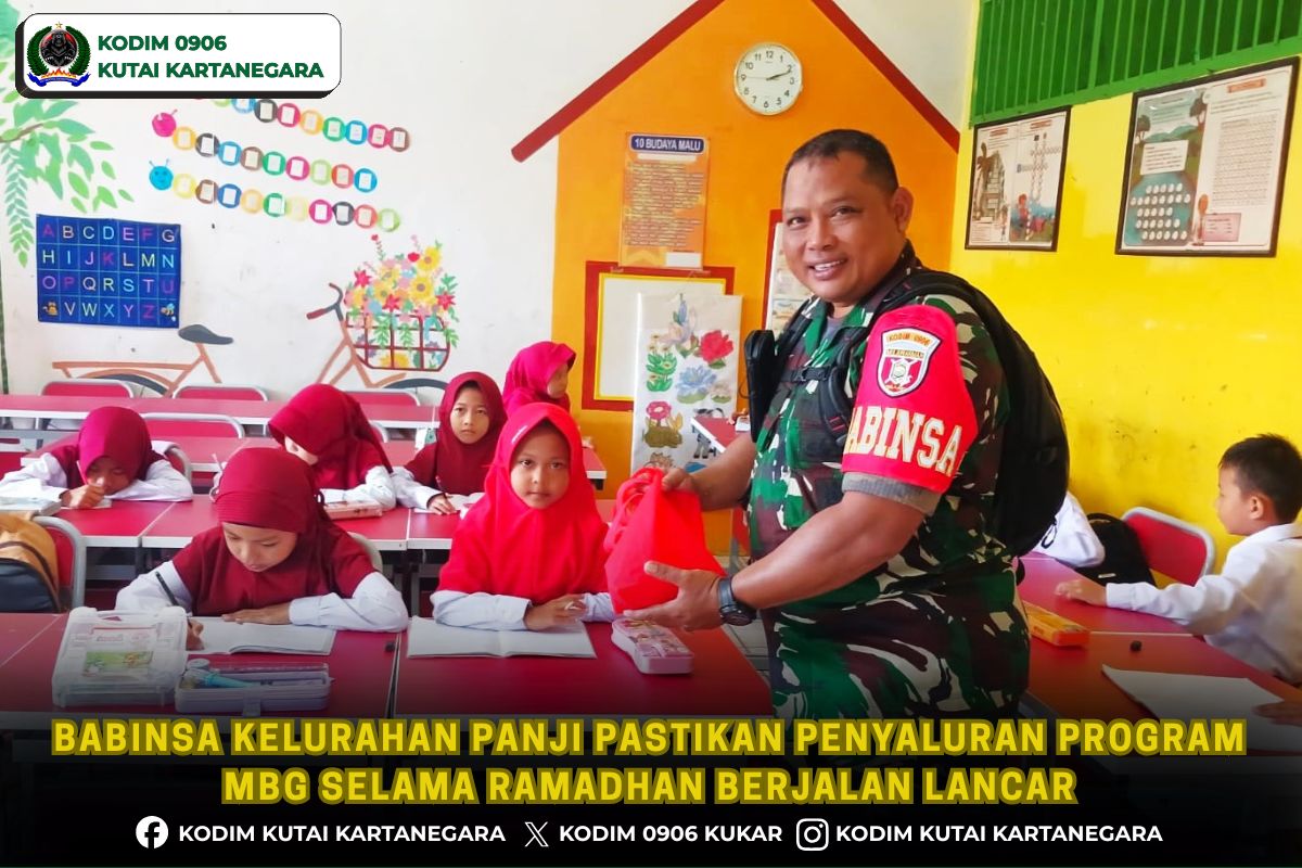 Babinsa Kelurahan Panji Pastikan Penyaluran Program MBG Selama Ramadhan Berjalan Lancar