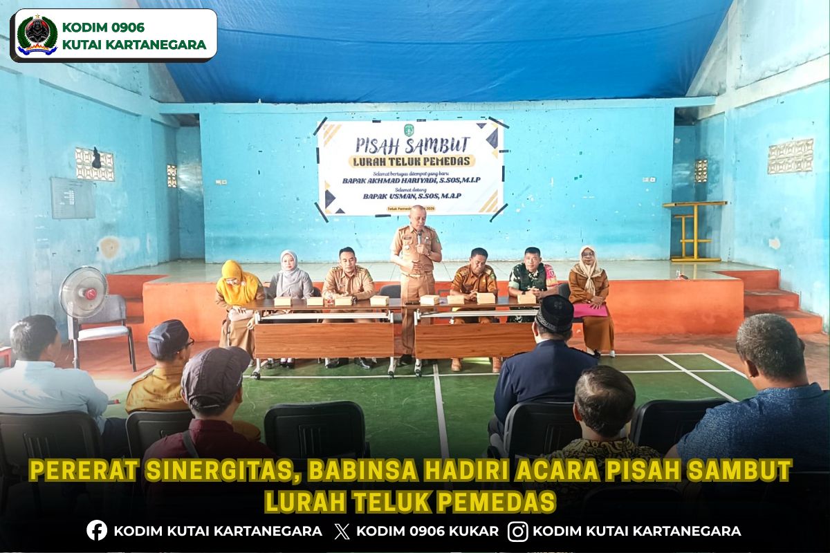 Pererat Sinergitas, Babinsa Hadiri Acara Pisah Sambut Lurah Teluk Pemedas