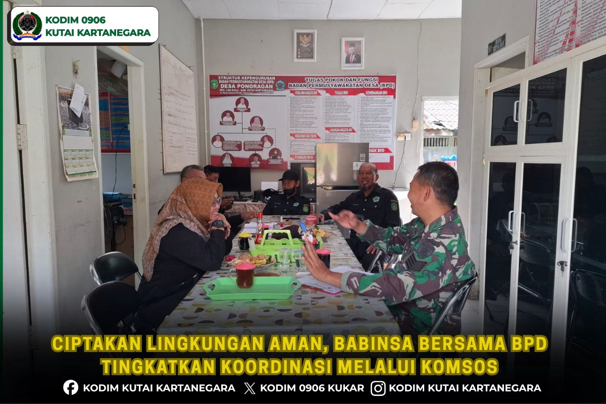 Ciptakan Lingkungan Aman, Babinsa Bersama BPD Tingkatkan Koordinasi Melalui Komsos