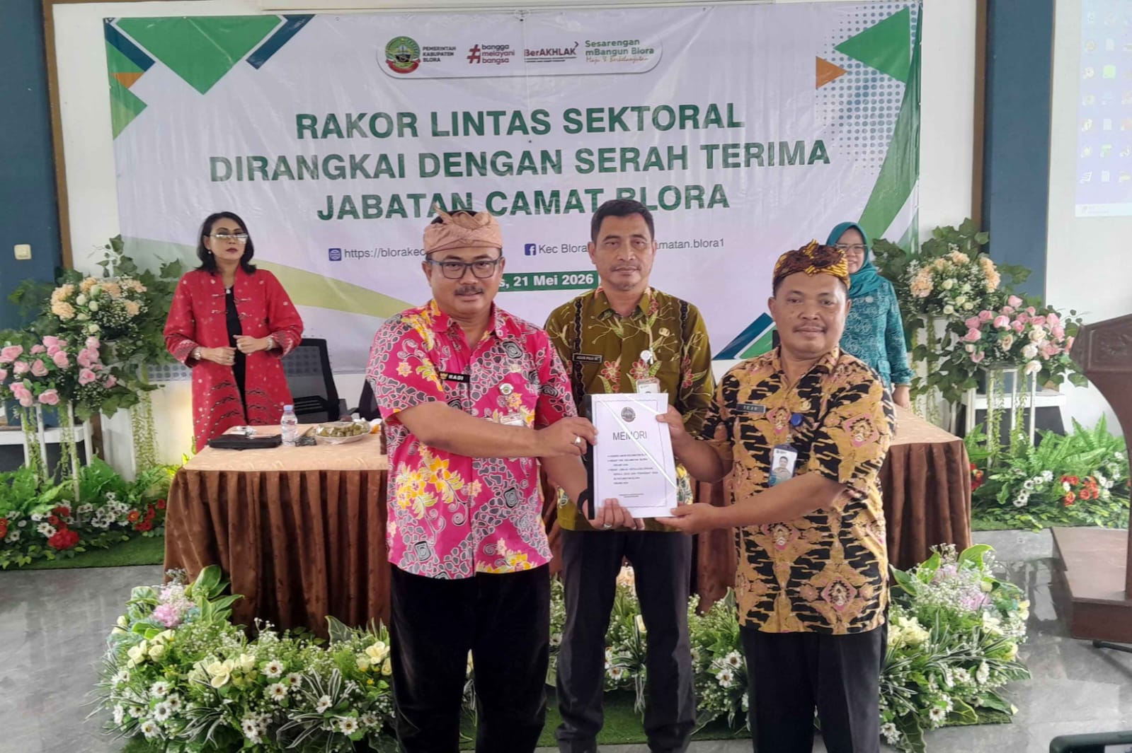 Sertijab Camat Blora Kota Dari Hadi Praseno ke Tejo Yuwono
