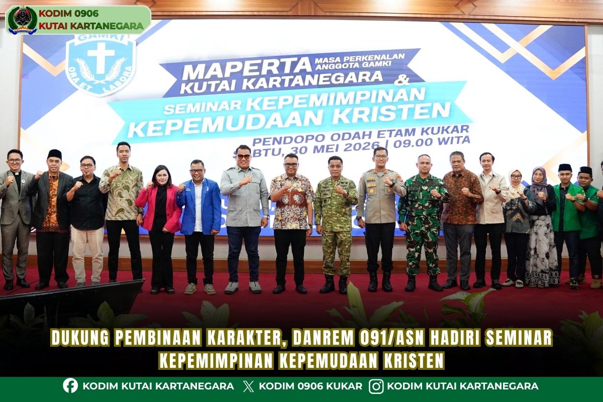 Dukung Pembinaan Karakter, Danrem 091/ASN Hadiri Seminar Kepemimpinan Kepemudaan Kristen