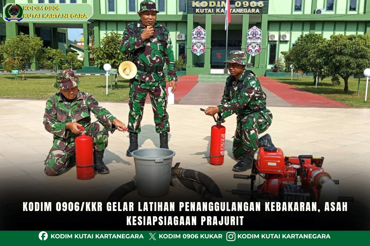 Kodim 0906/Kkr Gelar Latihan Penanggulangan Kebakaran, Asah Kesiapsiagaan Prajurit
