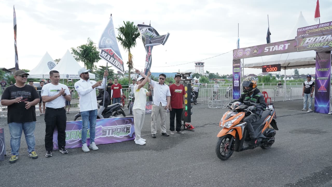 Dukung Kreativitas Pemuda, Kasi Intel Kasrem 091/ASN  Hadiri Ceremony Event Kejurprov Drag Bike Putaran 3 Kaltim