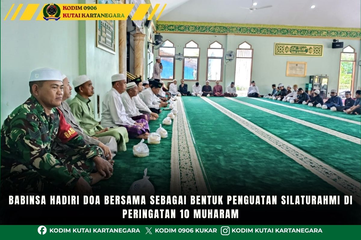 Babinsa Hadiri Doa Bersama Sebagai Bentuk Penguatan Silaturahmi Di Peringatan 10 Muharam