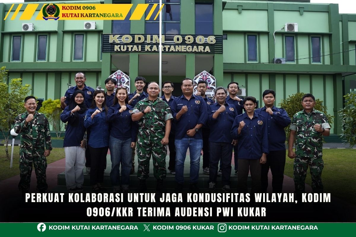 Perkuat Kolaborasi Untuk Jaga Kondusifitas Wilayah, Kodim 0906/Kkr Terima Audensi PWI Kukar