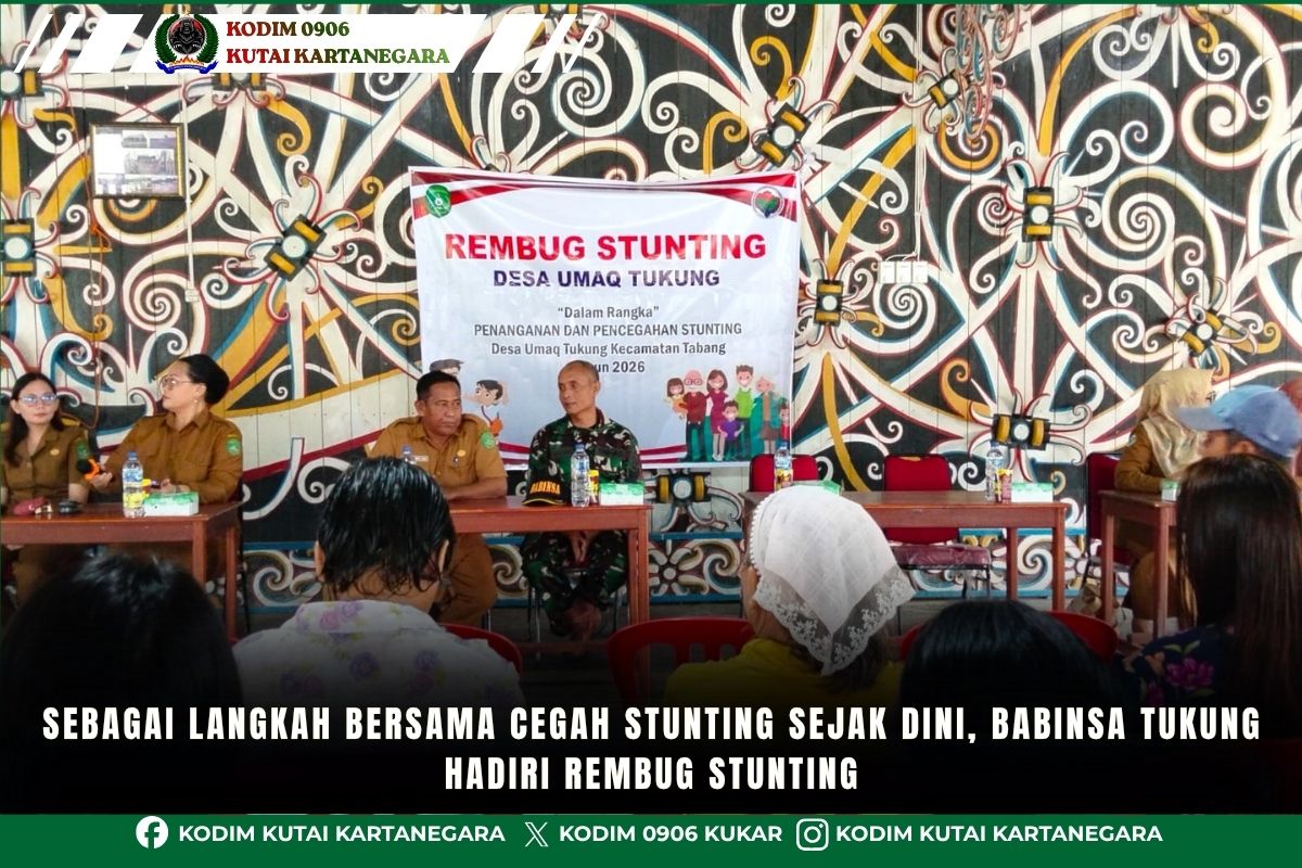 Sebagai Langkah Bersama Cegah Stunting Sejak Dini, Babinsa Tukung Hadiri Rembug Stunting