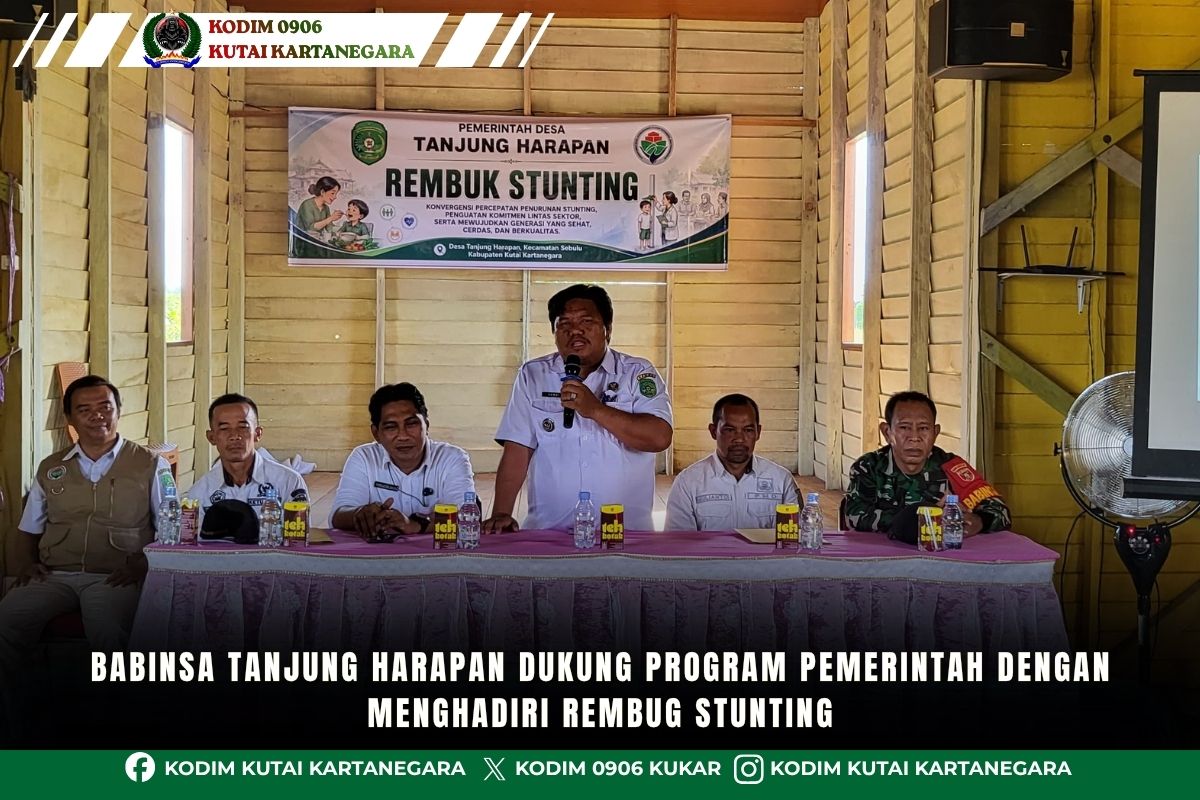 Babinsa Tanjung Harapan Dukung Program Pemerintah Dengan Menghadiri Rembug Stunting