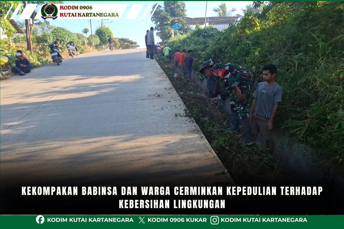 Kekompakan Babinsa dan Warga Cerminkan Kepedulian terhadap Kebersihan Lingkungan