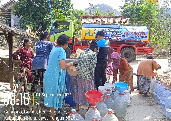 PT MCN Salurkan 15 Tangki Air Bersih untuk Warga Kekeringan di Blora