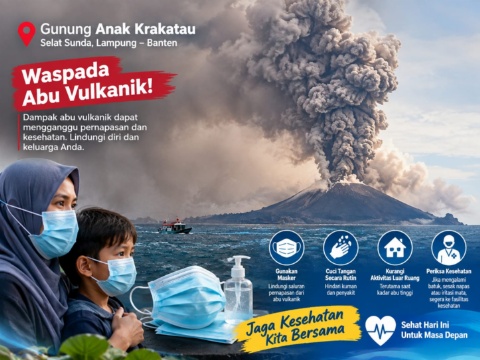 Laporan Dinkes Lamsel: 32.415 Warga Terdampak Abu Vulkanik Gunung Anak Krakatau