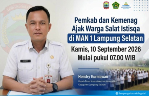 Kemarau Panjang Berpadu Abu Erupsi GAK, Pemkab Lamsel Ajak Warga “Mengetuk Langit” Lewat Salat Istisqa