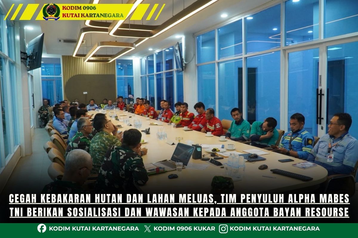 Cegah Kebakaran Hutan Dan Lahan Meluas, Tim Penyuluh Alpha Mabes TNI Berikan Sosialisasi Dan Wawasan Kepada Anggota Bayan Resourse