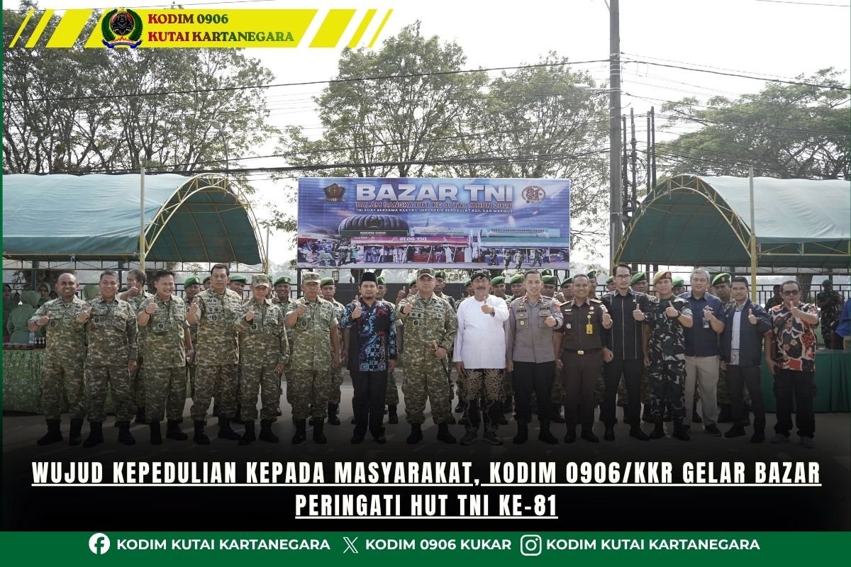 Wujud Kepedulian Kepada Masyarakat, Kodim 0906/Kkr Gelar Bazar Peringati HUT TNI Ke-81